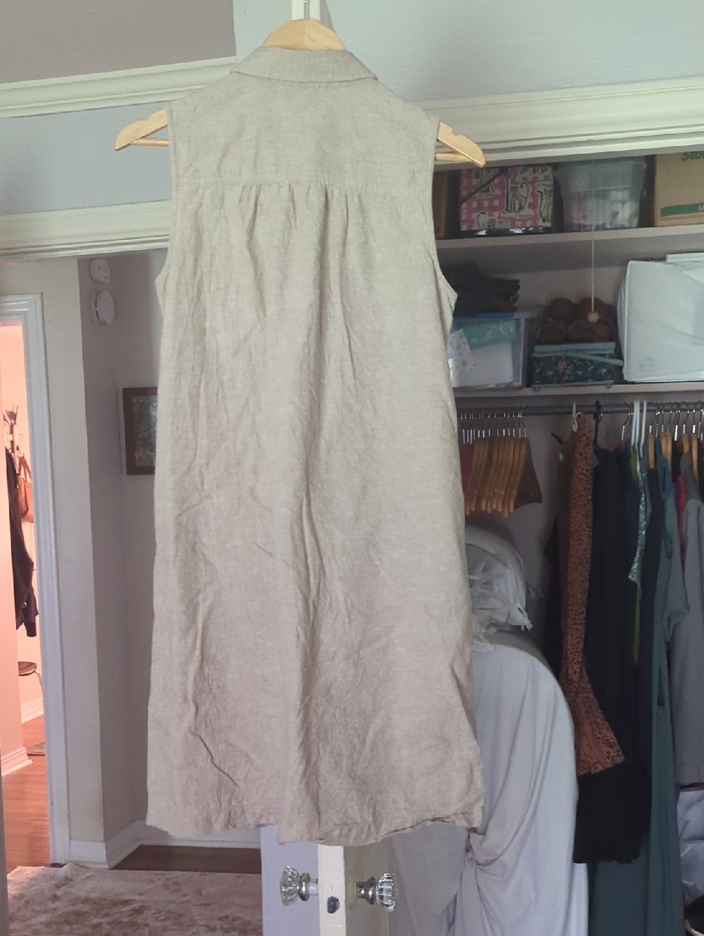 Duluth Trading Hemp Button-Front Shirt Dress - POCKETS!!! - Picture 3 of 6